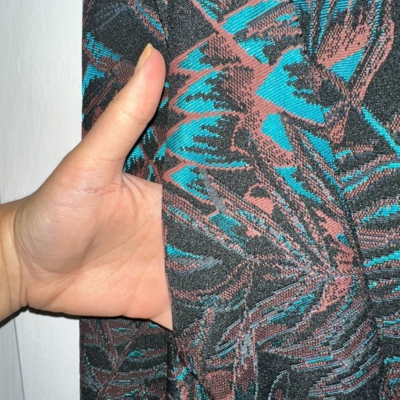 Mara Hoffman teal and chocolate brown floral print swing mini dress, size small - Picture 6 of 8